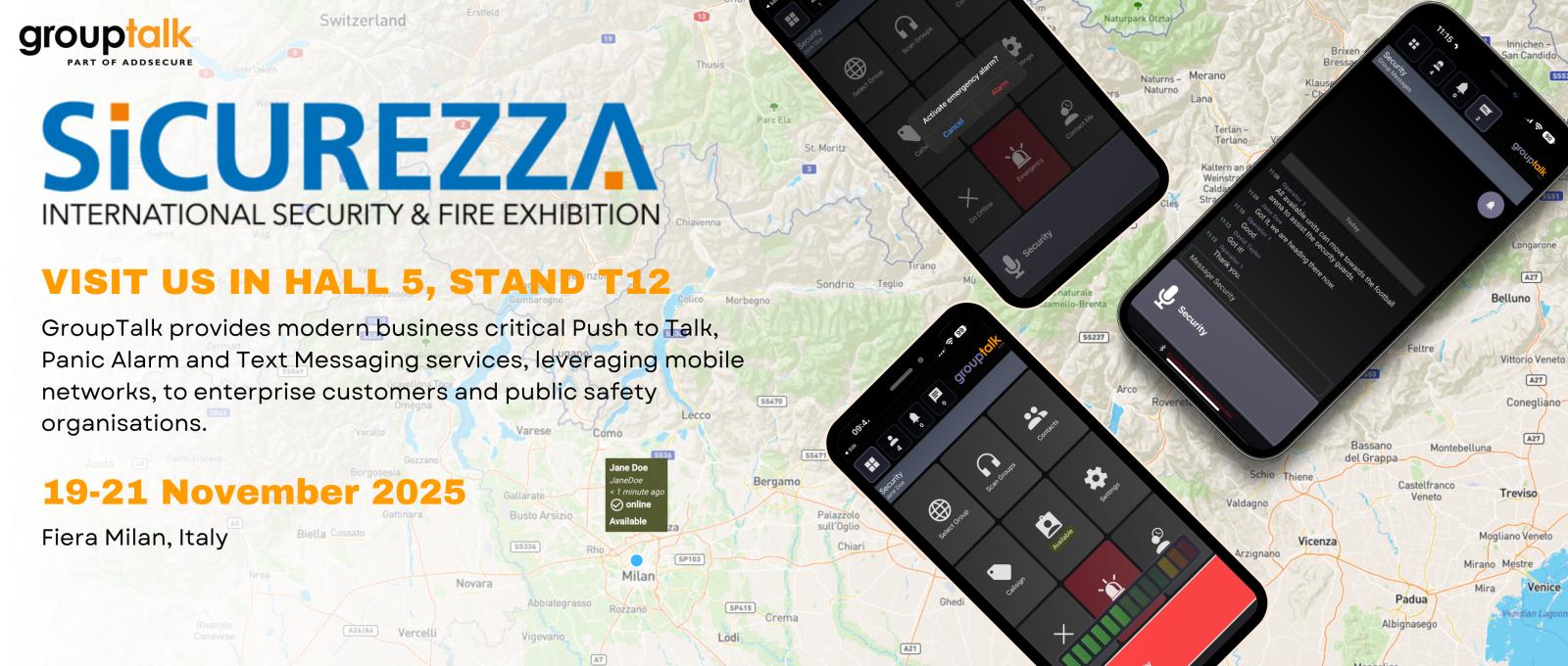 banner for sicurezza fair 2025