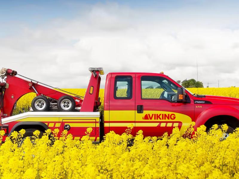 Viking assistance car on a road