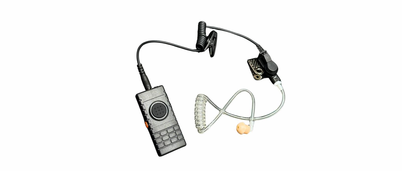 Bluetooth push to talk headset with listen only wired headphones