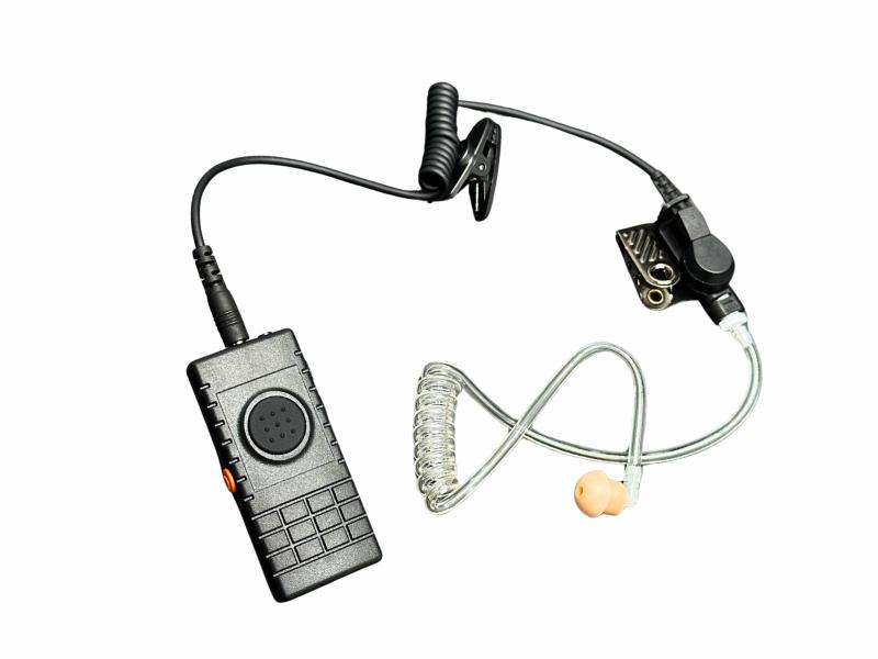 Bluetooth push to talk headset with listen only wired headphones