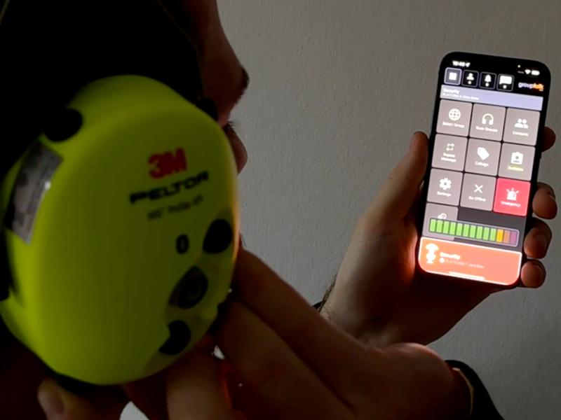 3M Peltor WS PROTAC XPI with GroupTalk push to talk ptt app