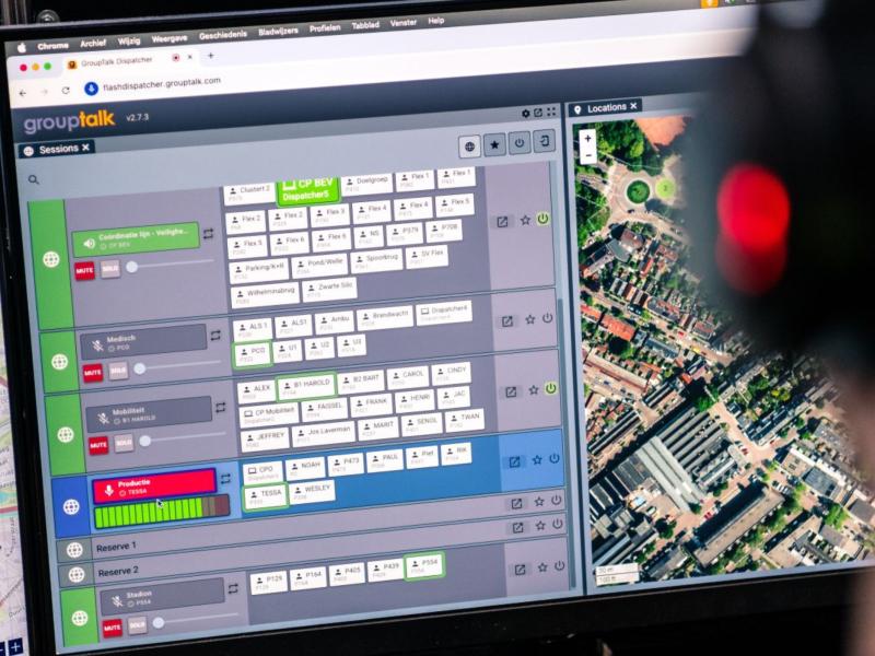 Dispatcher using GroupTalk PTT solution at command and control center in the Netherlands