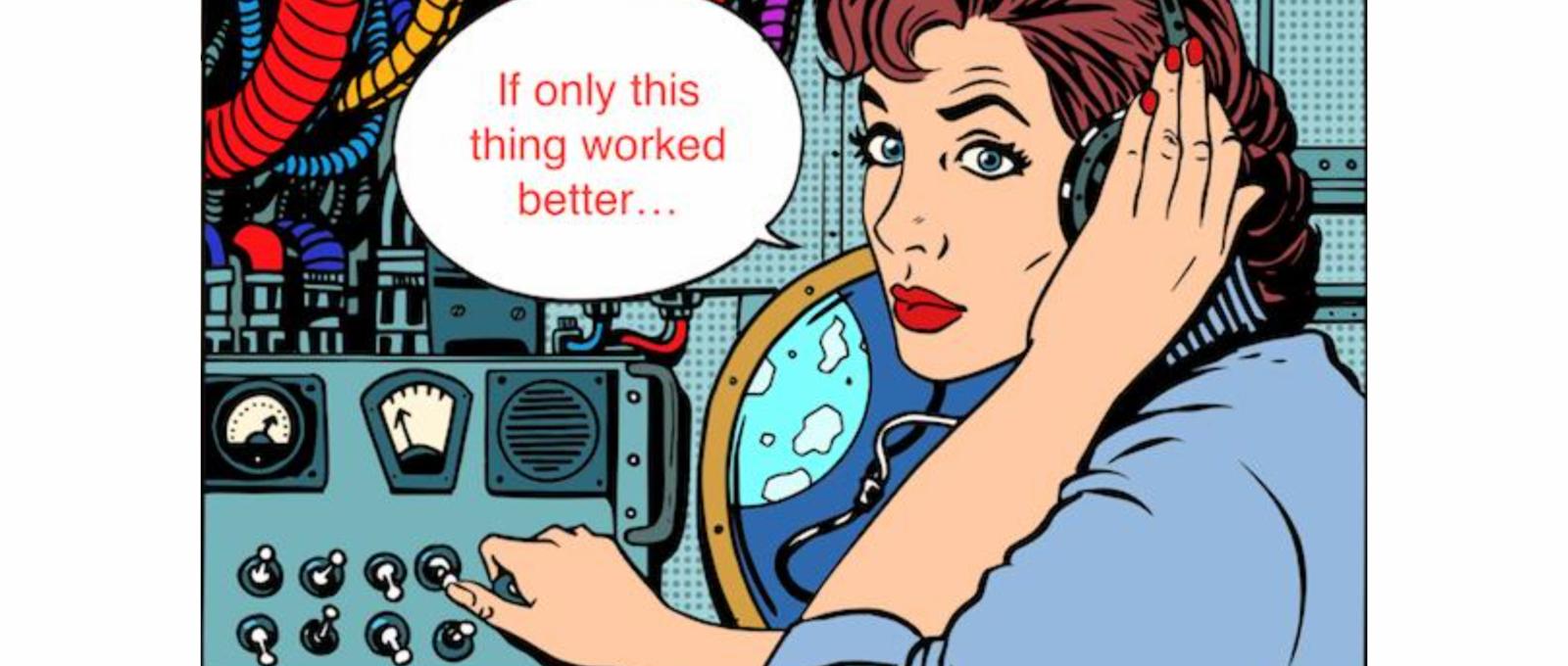 Women with headset for ptt