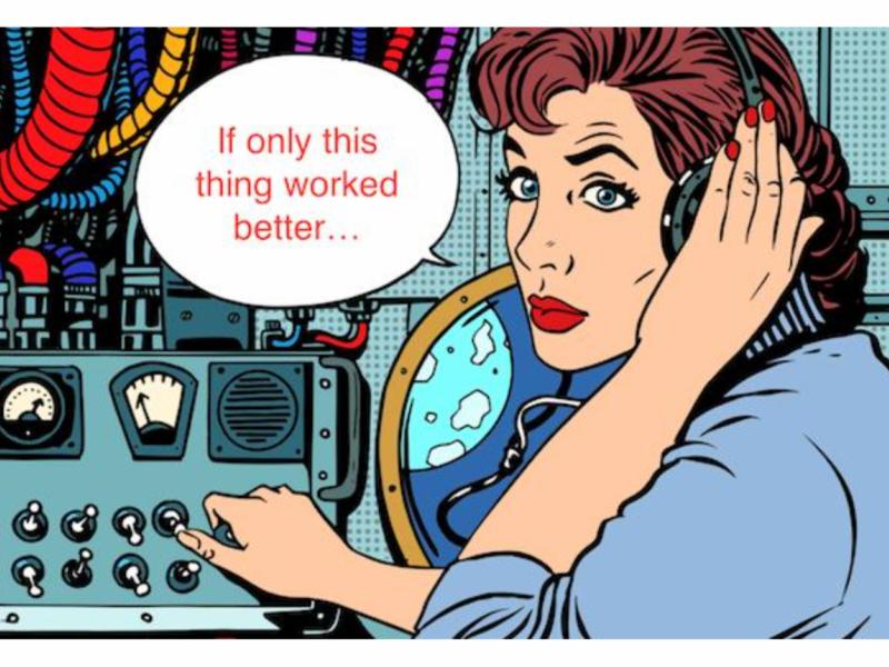 Women with headset for ptt