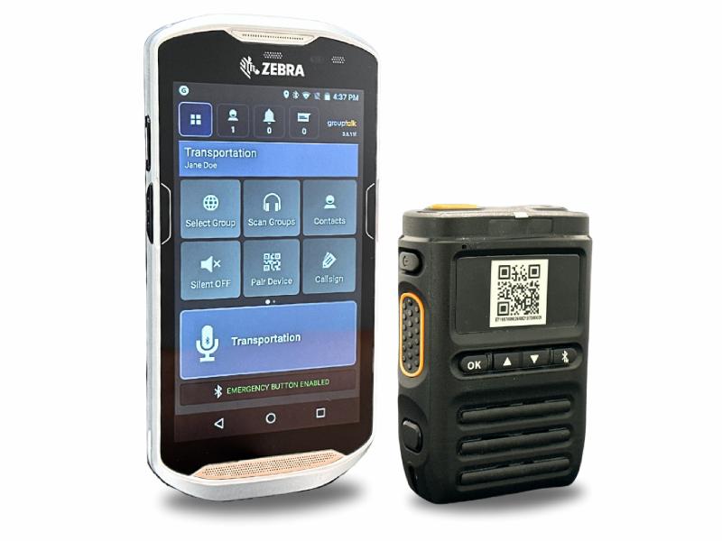 GroupTalk and Personal Alarm app with a Zebra TC77 and RSM with QR code