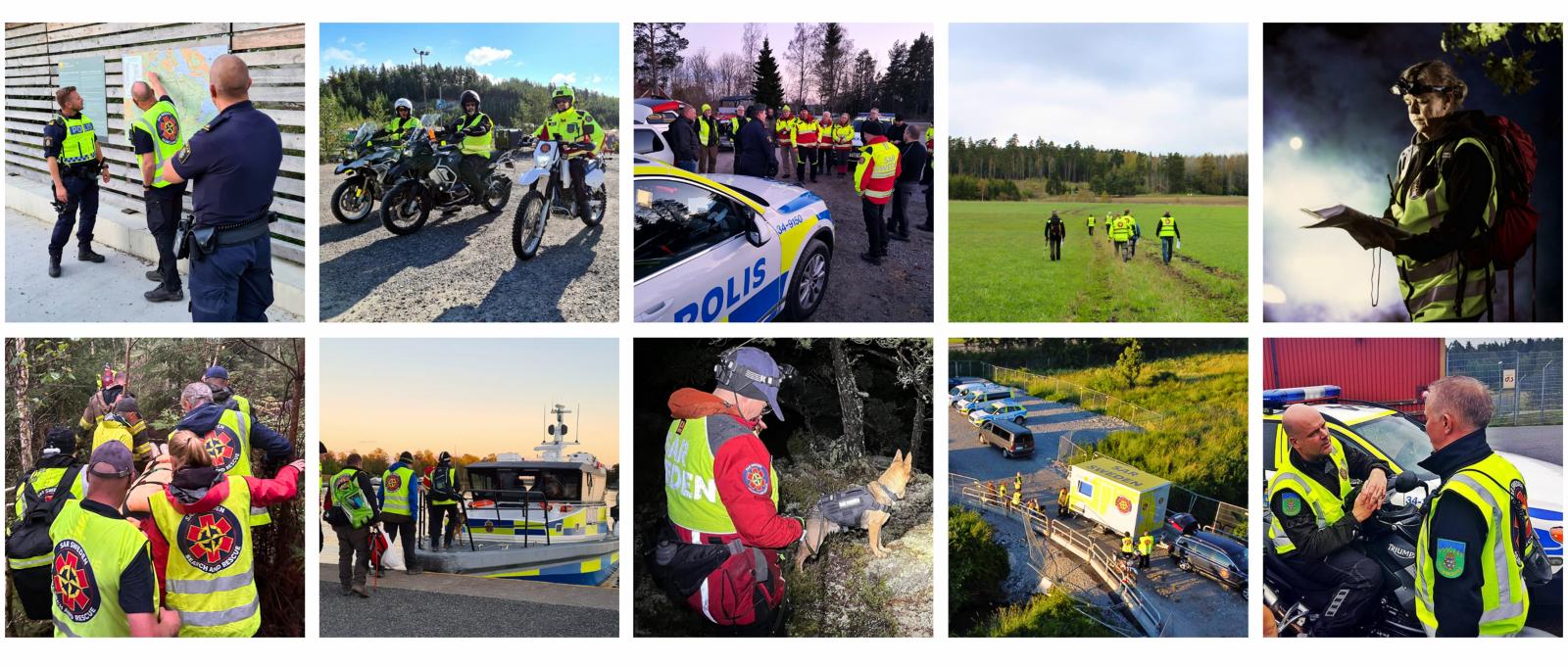 search and rescue sweden in different pictures when they are on search missions