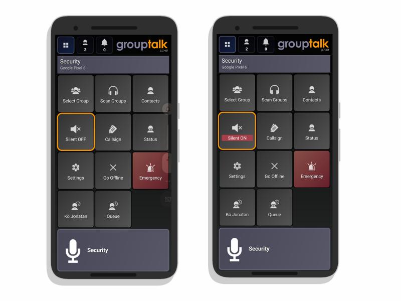 GroupTalk silent mode feature for android
