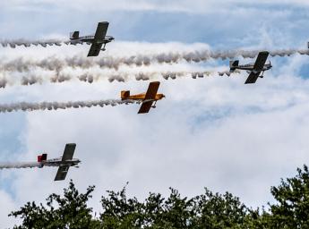 Three old airplanes