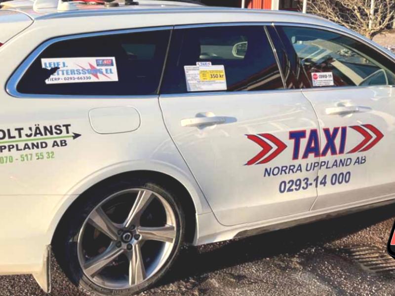 Taxi car with Taxi Norra Uppland login but iphone and grouptalk app with the panic alarm function