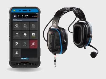 ATEX smartphone from Ecom and ATEX earmuff