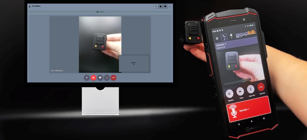 GroupTalk PTT app streaming live video from smartphone to PC.