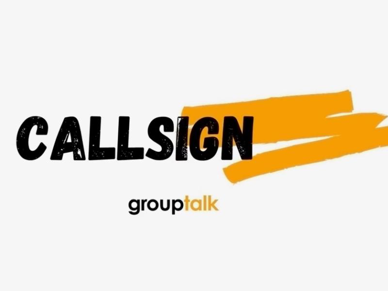 GroupTalk logo with the text callsign