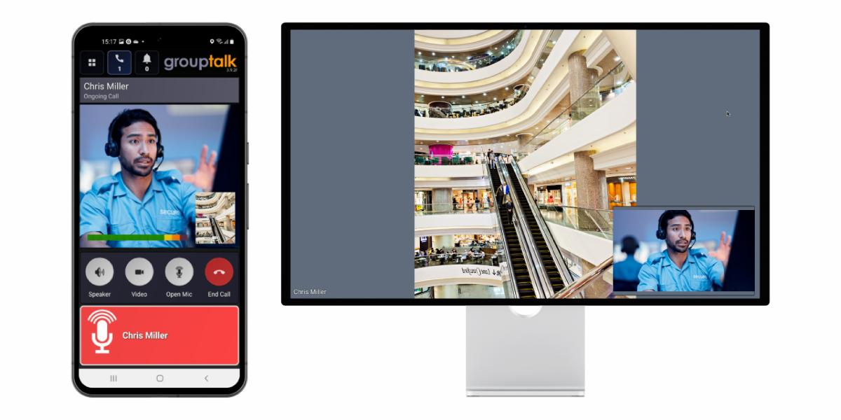 live video streaming in GroupTalk PC Dispatch to iPhone