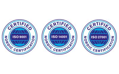 ISO 9001, ISO 14001, ISO 27001 certificate