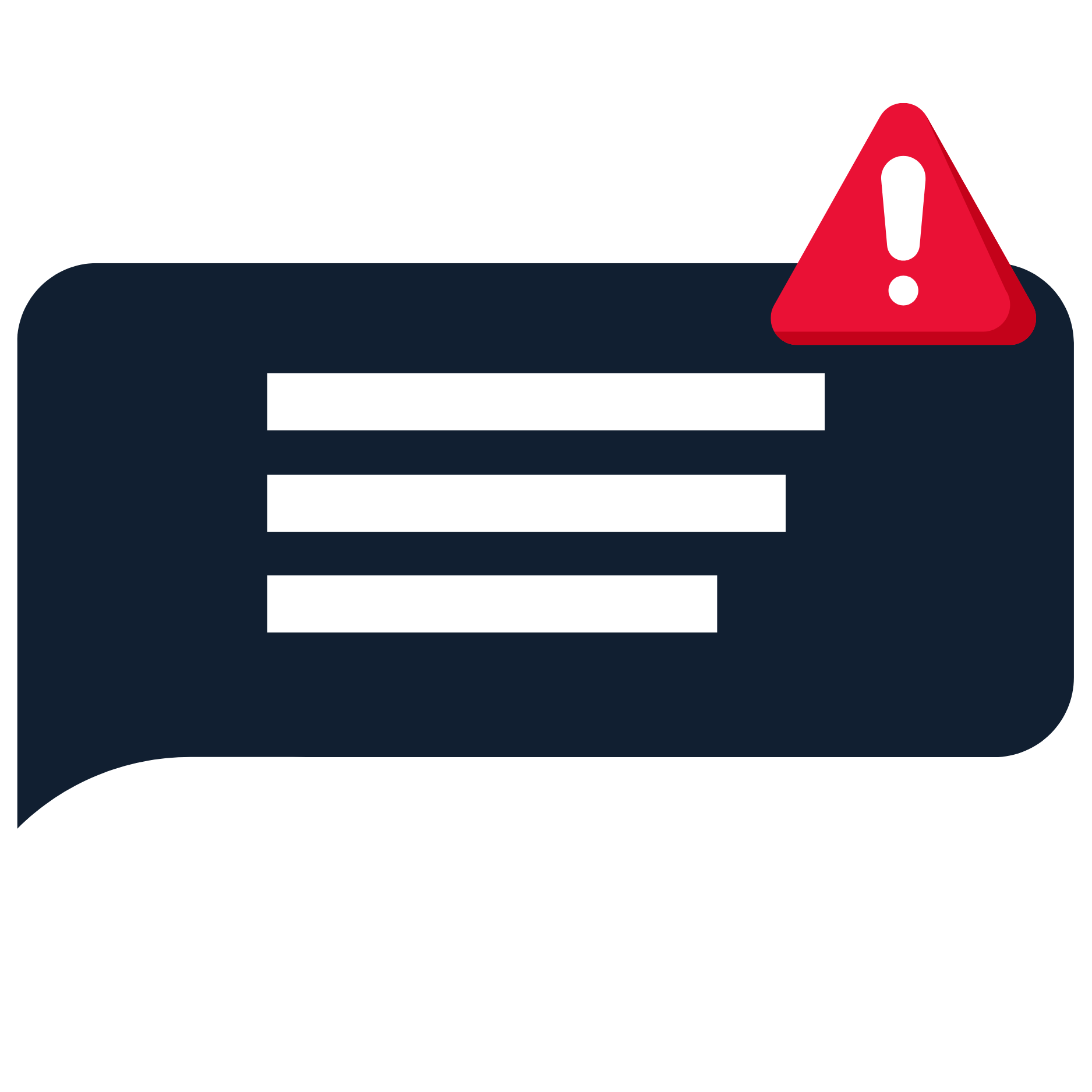 Text message alert icon indicating new alarm text notification.